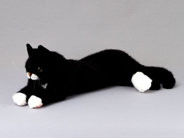 Kösen Katze Mohrle liegend schwarz 50 cm