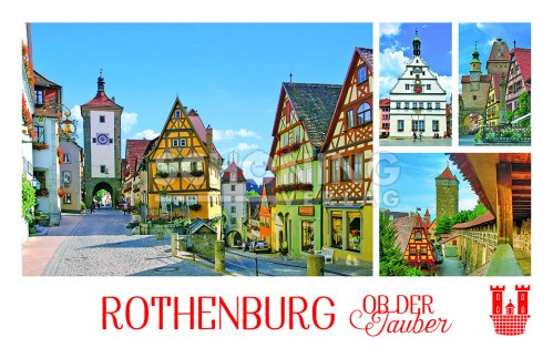 Magnet Rothenburg weiß 4er Plönlein/Stadt