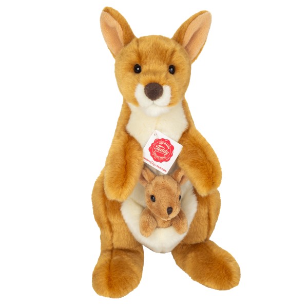 Teddy Hermann Känguru mit Baby 30 cm Plüschkänguru