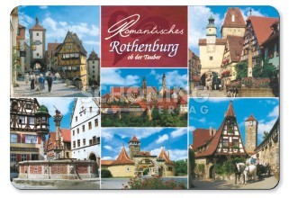 Magnet Rothenburg 6er Motiv Brunnen/Stadt