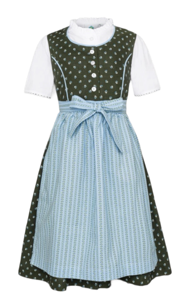 Isar Trachten Dirndl dunkelgrün/hellblau