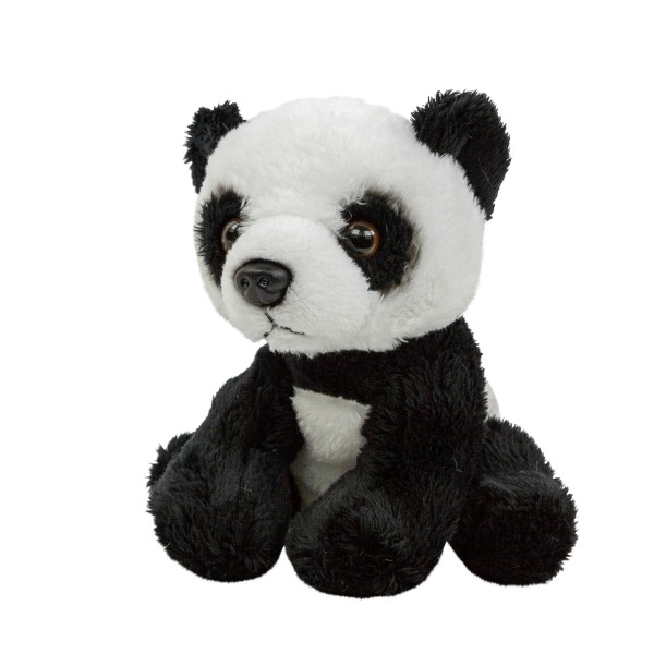 Kuscheltier Pandabär klein 15 cm sitzend schwarz-weiß