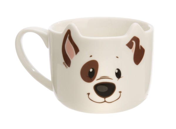 Nici Tasse Hund weiß/braun 350 ml
