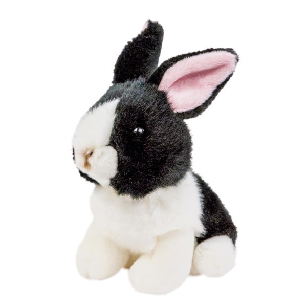 Kuscheltier Hase 16 cm schwarz/weiß