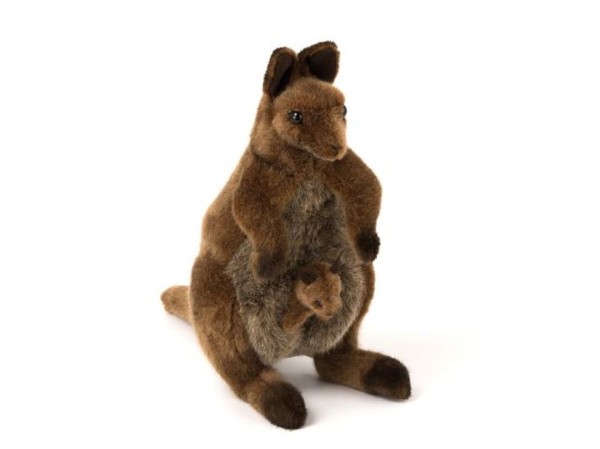 Kösen Känguru mit Kind braun 36 cm Plüschkänguru