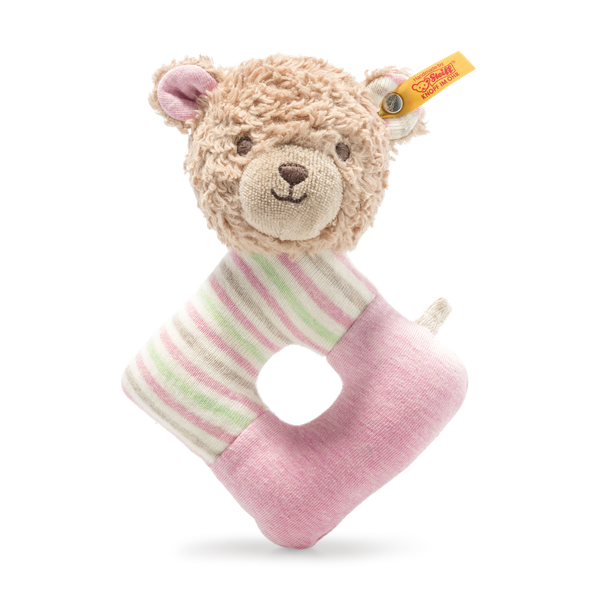 Steiff Teddybär Rosy Rassel hellbraun/rosa 15 cm aus GOTS Serie 242175