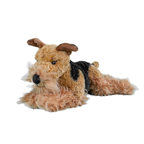 Kuscheltier Airedale Terrier braun/schwarz liegend 40 cm