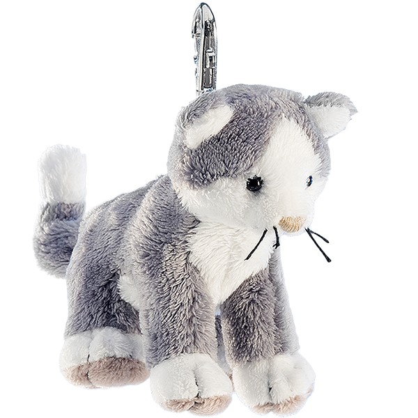 Schaffer Schlüsselanhänger Katze Cleo 12 cm grau-weiß