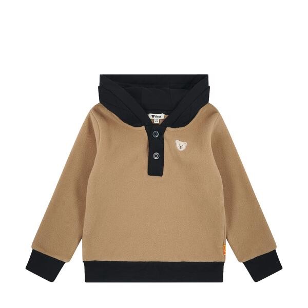 Steiff Sweatshirt Fleece mit Kapuze beige