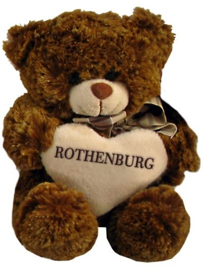 Bär mit Herz "I love Rothenburg" 18 cm dunkelbraun