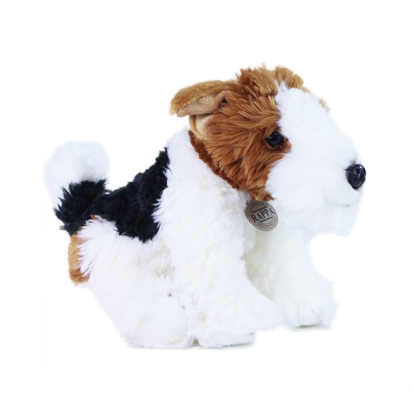 Foxterrier sitzend weiß-schwarz-braun 30 cm Kuscheltier Hund