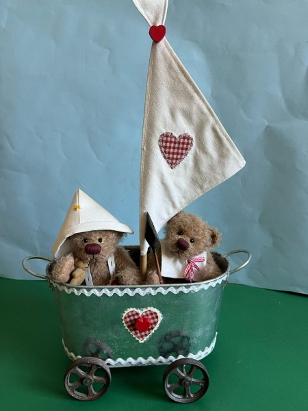 Gudrun Didszilatis Teddybär Set Rollo Boot 15 cm