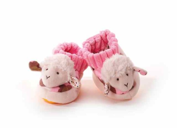 Babyschuhe Schaf creme-pink 0-10 Monate
