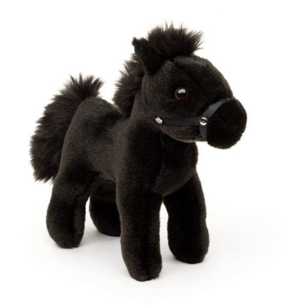Kuscheltier Pferd stehend schwarz 22 cm Plüschpferd