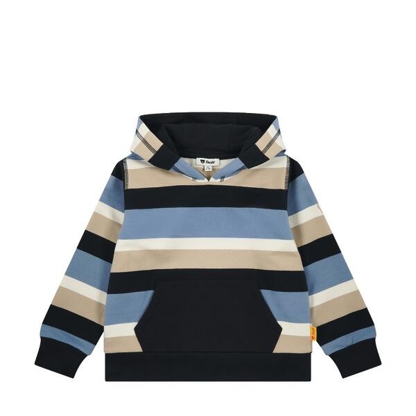 Steiff Sweatshirt mit Kapuze blau/beige gestreift