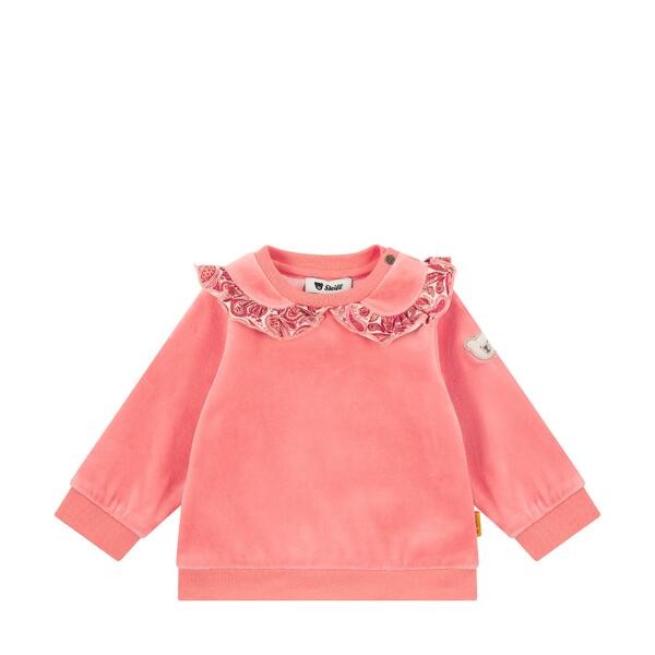 Steiff Sweatshirt Velours pink mit Bubikragen