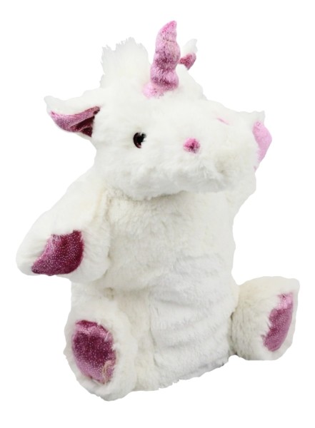 Inware Handpuppe Einhorn 22 cm weiß-pink