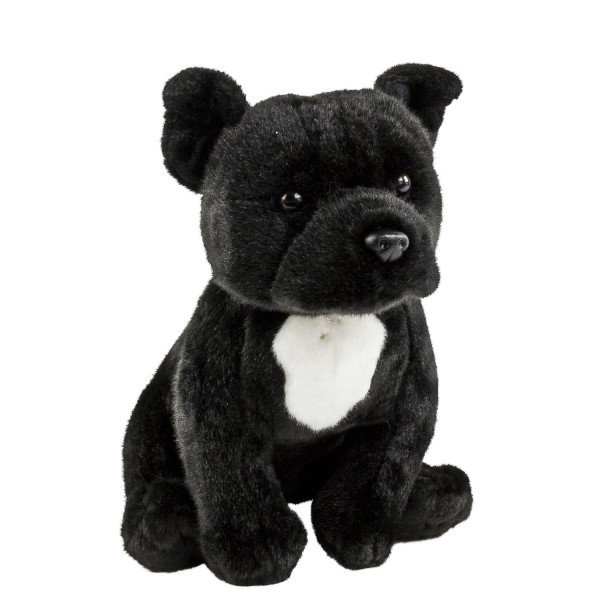 Pitbull 30 cm schwarz Kuscheltier Hund American Staffordshire Terrier