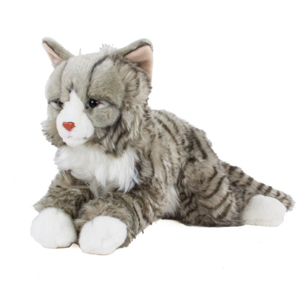 Kuscheltier Maine Coon Katze grau getigert liegend 38 cm Uni-Toys