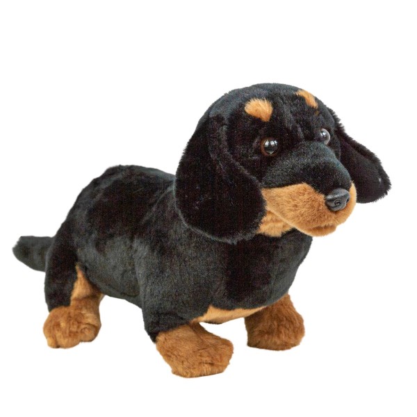 Kuscheltier Hund Dackel 30 cm schwarz-braun Plüschhund