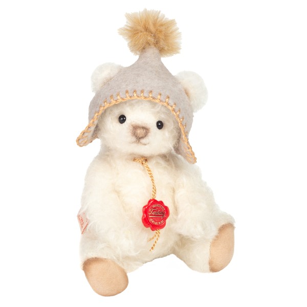 Teddy Hermann Teddybär Jasper 17 cm creme mit Strickmütze