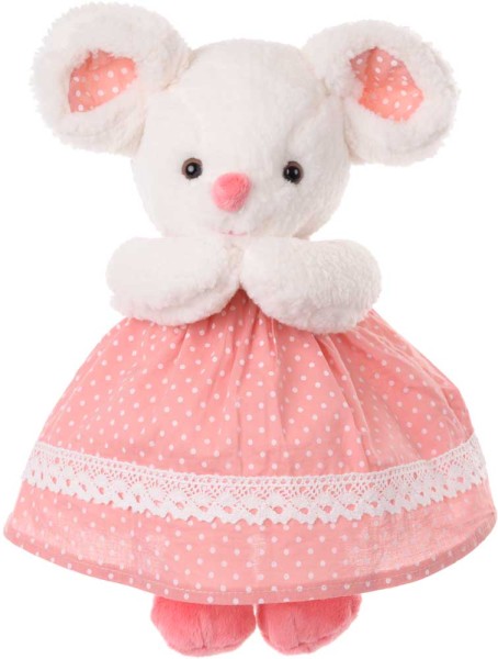 Bukowski Maus Mimi 25 cm weiß Mademioselle Kleid pink