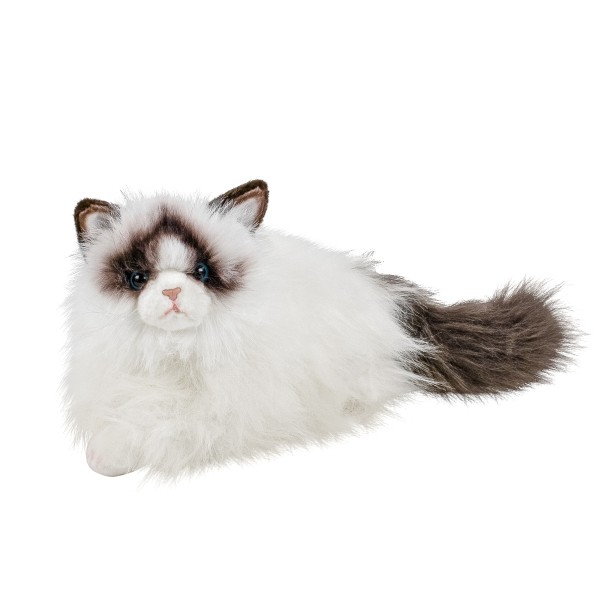 Kuscheltier Katze Ragdoll weiß/schwarz 35 cm Plüschkatze