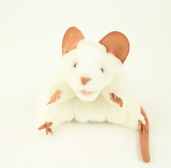 Folkmanis Maus Handpuppe 20 cm weiß