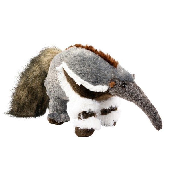 Kuscheltier Ameisenbär stehend 36 cm grau/braun/weiß