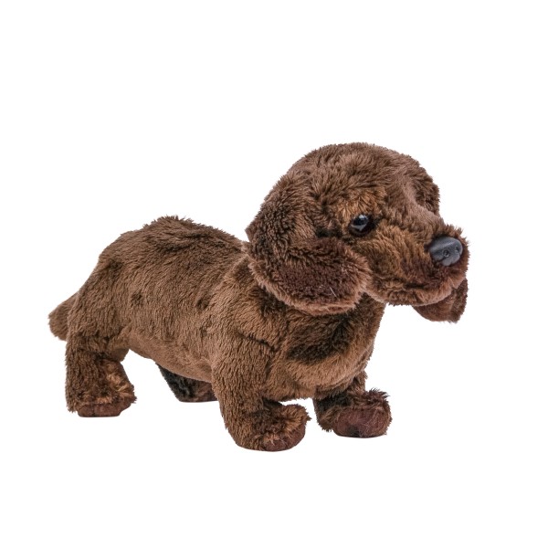 Kuscheltier Hund Dackel 19cm dunkelbraun Plüschhund
