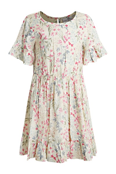 Kleid mit Blumenmuster vanilla/grün/pink Sommerkleid
