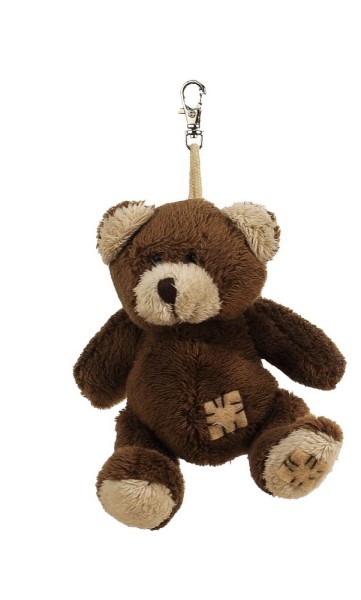 Schlüsselanhänger Teddybär 8 cm braun