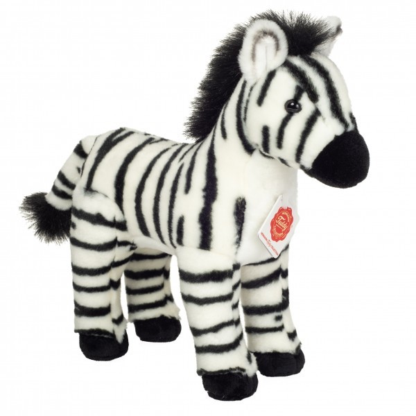Teddy Hermann Zebra 25 cm schwarz-weiß stehend Kuscheltier