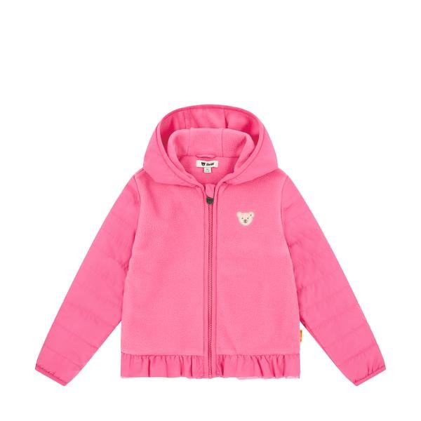 Steiff Fleecejacke pink mit Rüschen