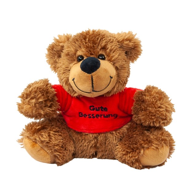 Bär mit roten Shirt Gute Besserung 16 cm