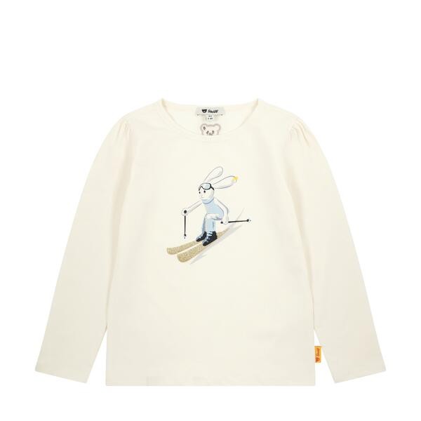 Steiff T-Shirt langarm weiß Skifahrer