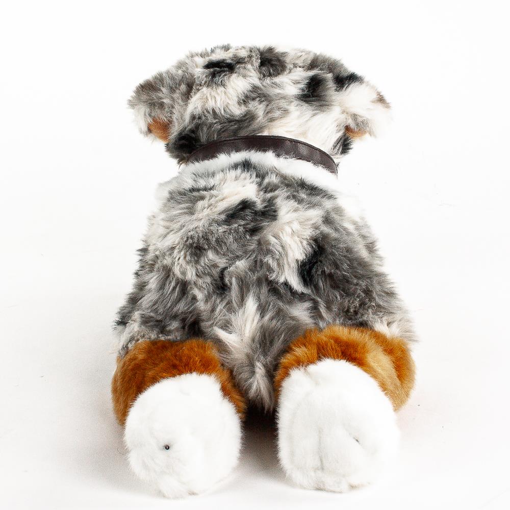 Uni-Toys Kuscheltier Australian Shepherd liegend grau/weiß/braun 40 cm  Plüschhund