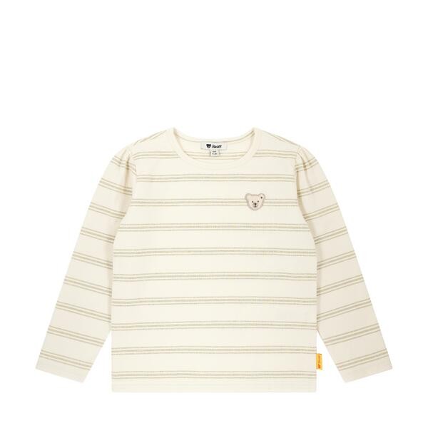 Steiff T-Shirt langarm weiß/beige gestreift