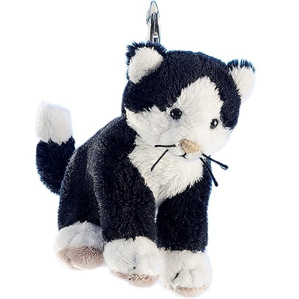 Schaffer Schlüsselanhänger Katze 12 cm schwarz-weiß