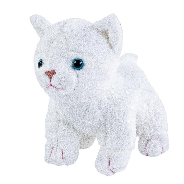Kuscheltier Katze weiß 14 cm Stoffkatze
