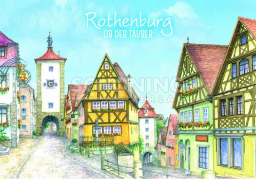 Magnet Plönlein Zeichnung Rothenburg