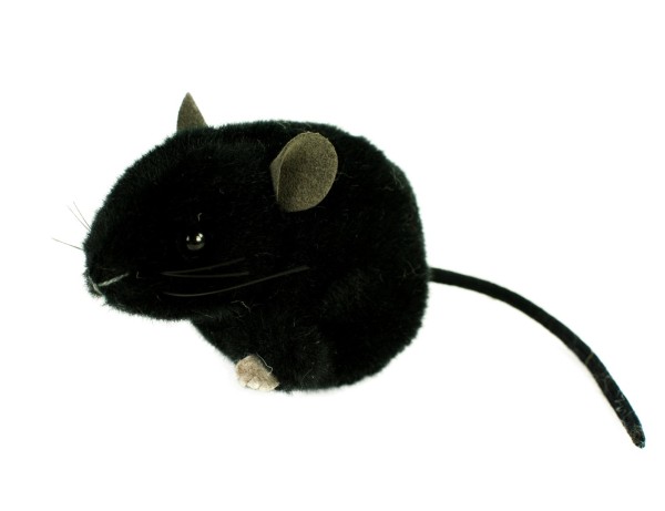 Kösen Maus schwarz 10 cm Stofftier
