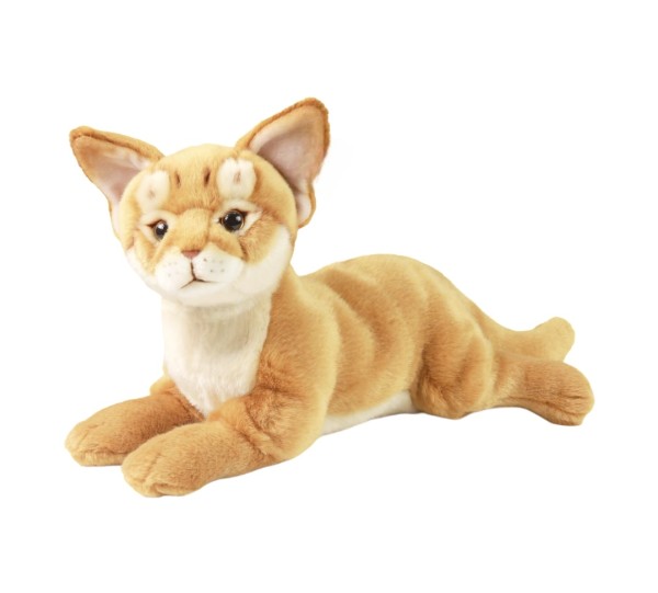 Kuscheltier Katze Abessinierkatze liegend 30 cm Plüschkatze