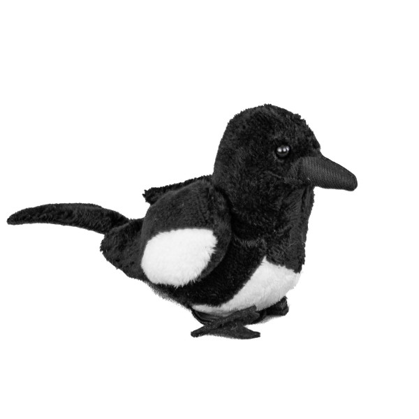 Elster Vogel 12 cm schwarz-weiß Kuscheltier