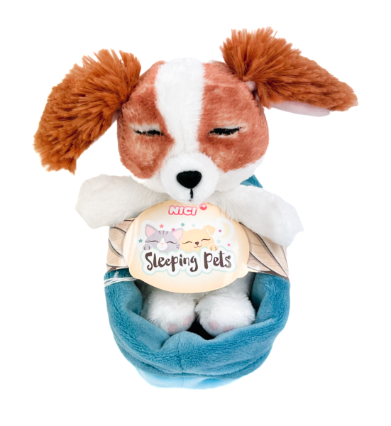 Nici Sleeping Pets Hund braun/weiß 12 cm