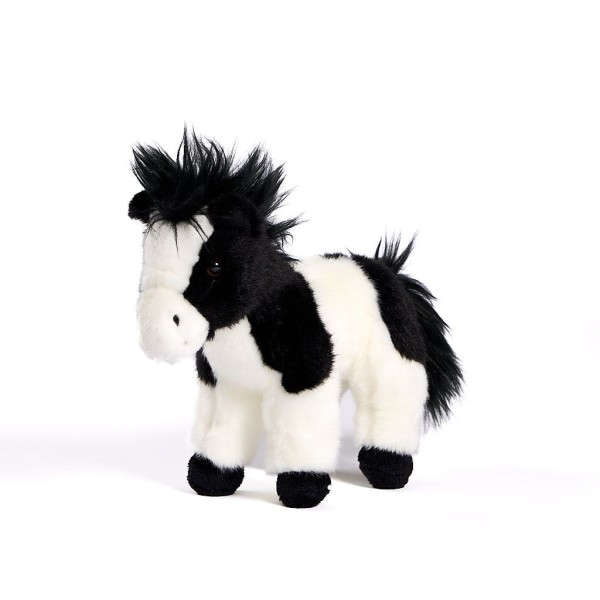Kuscheltier Pferd schwarz/weiß stehend 20 cm