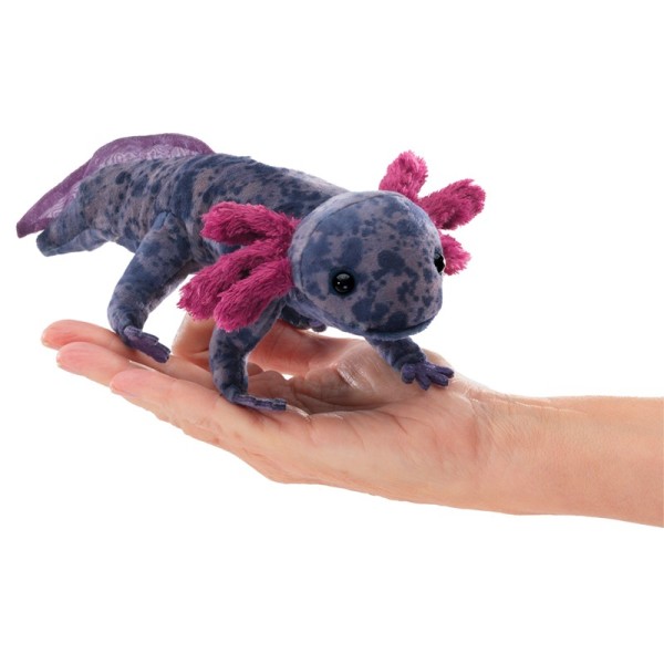 Folkmanis Handpuppe Axolotl schwarz/pink Stofflurch