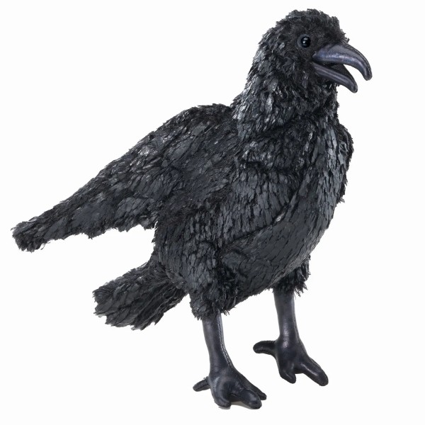 Folkmanis Handpuppe Krähe schwarz 28 cm Plüschkrähe