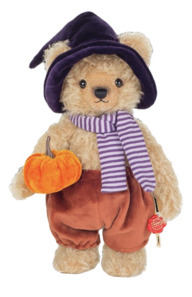 Teddy Hermann Halloweenbär hellbraun mit Kürbis 25 cm