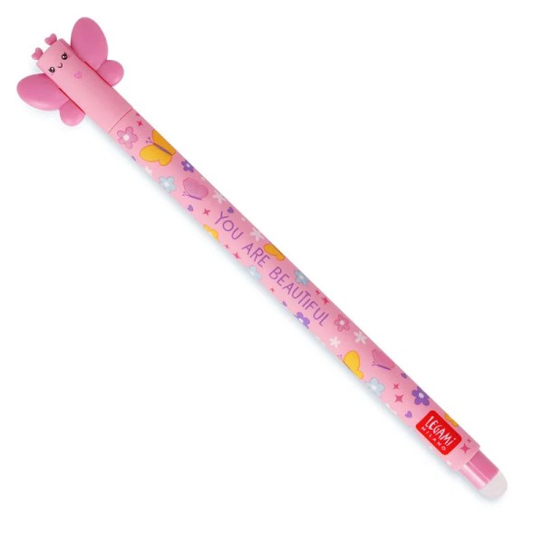 Erasable Gel Pen Schmetterling 15 cm rosa